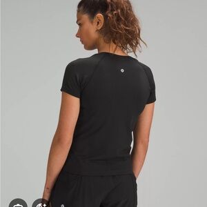 lululemon athletica sz 10 Black Run Swiftly Tech crewneck Short Sleeve Tee top